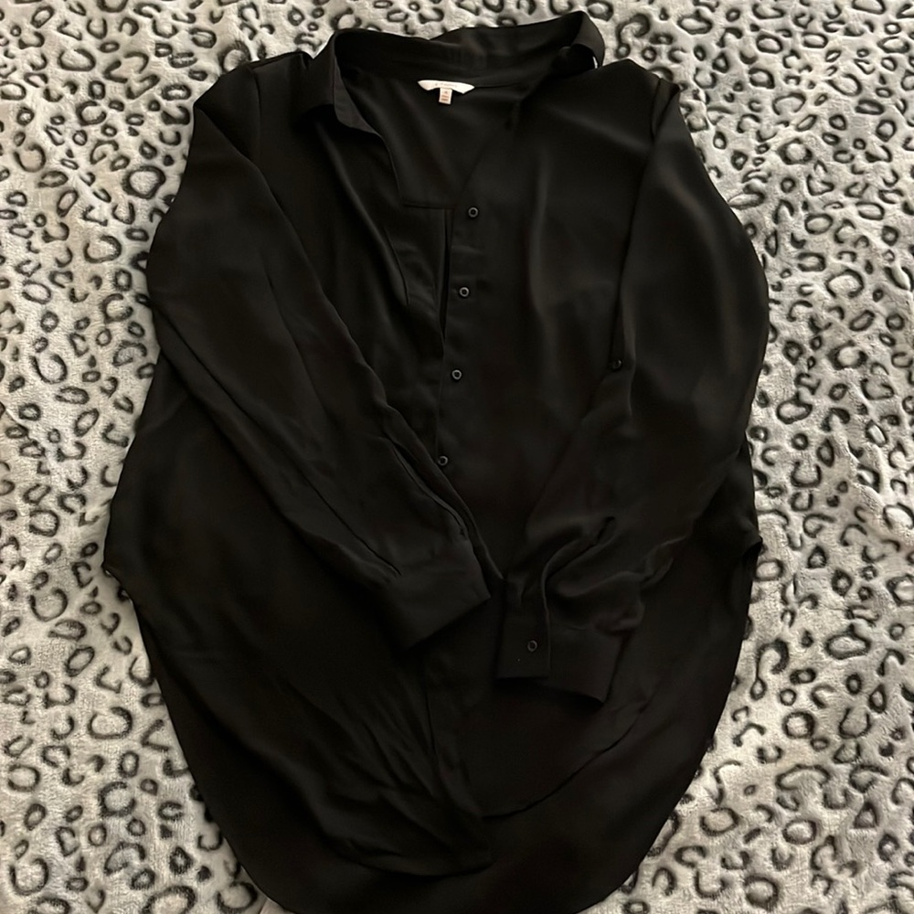 Candie’s Sheer Black Button Down Top